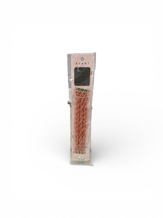 Peach Twist Seed Beaded Watch Band 38/40mm