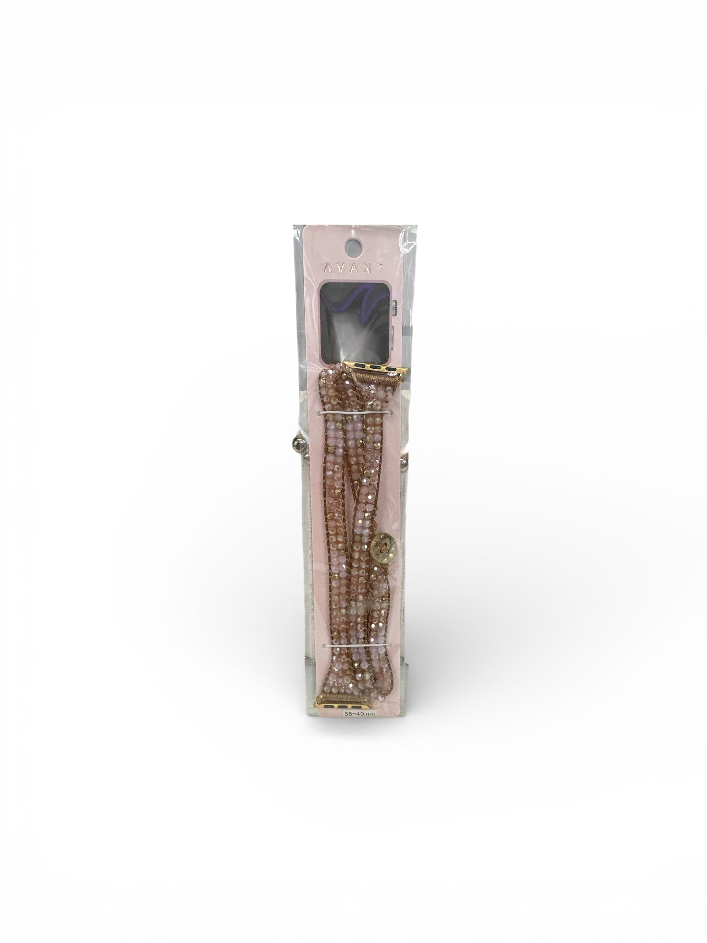 Pink Peach Beaded Wrap Watch Band 38/40mm