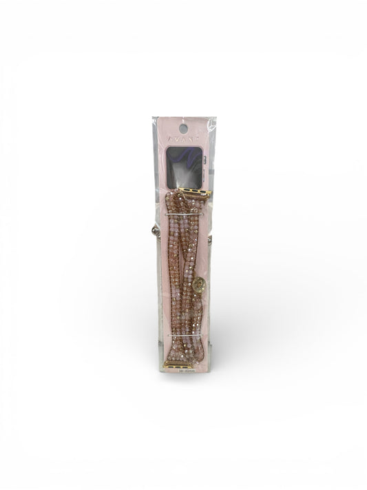 Pink Peach Beaded Wrap Watch Band 38/40mm