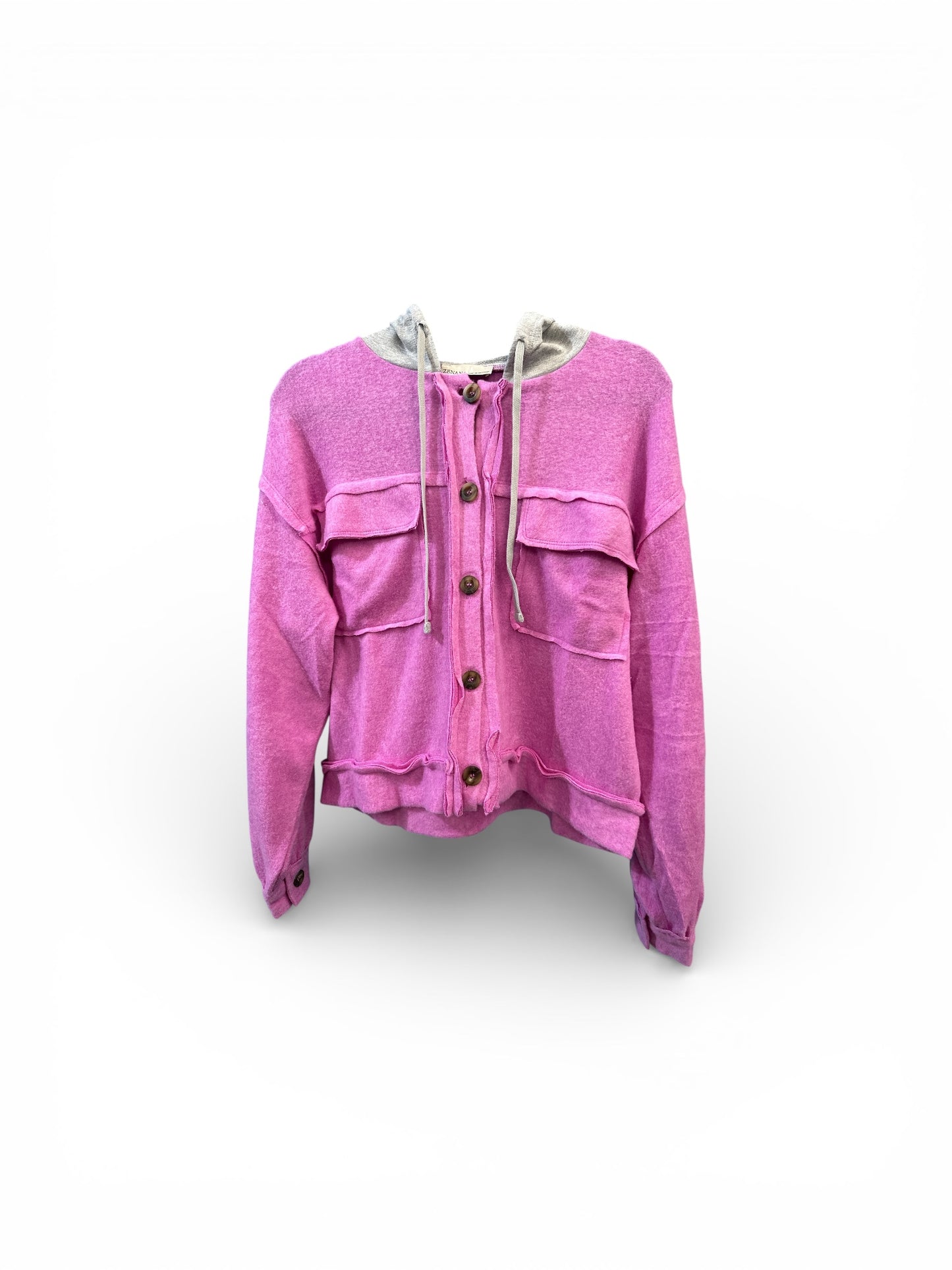 Zenana Brushed Hooded Jacket mauve
