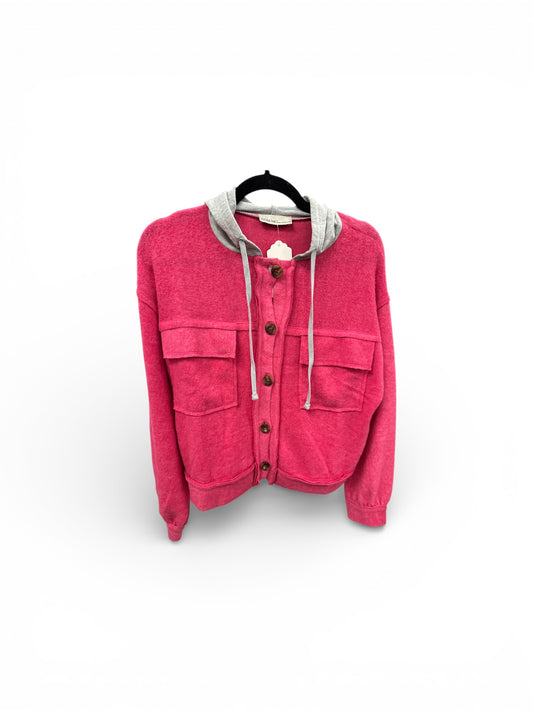 Zenana Brushed Hot Pink Hoodie Jacket
