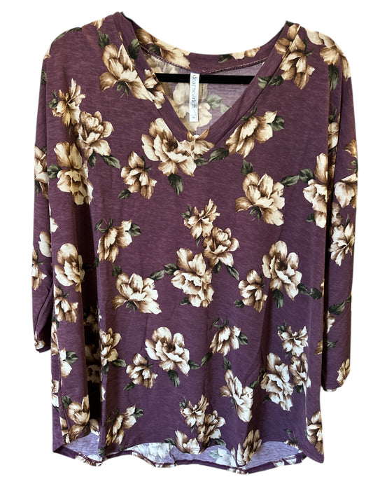 Dear Scarlett Floral Top Purple