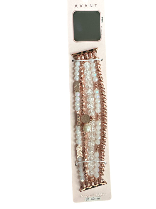 Rose Gold Beaded Watchband 38-40mm