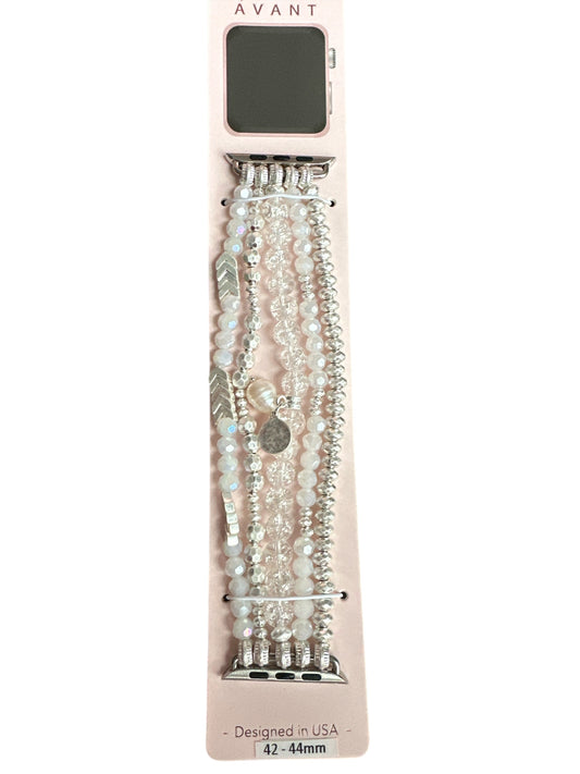 White/Silver Beaded Watchband