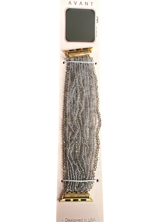 Gray Beaded Watchband