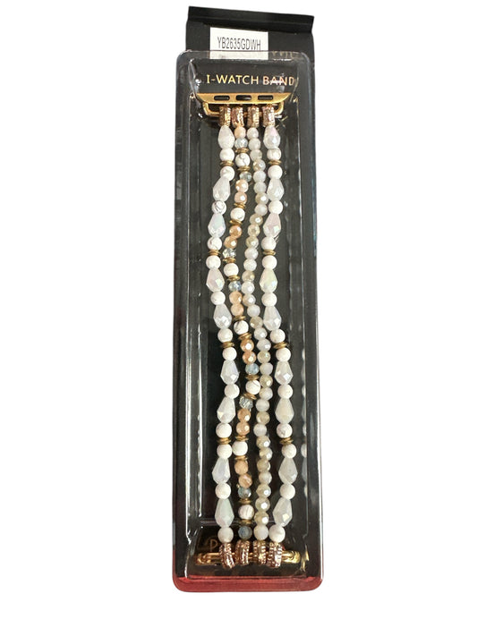 White/Gold Beaded Watchband