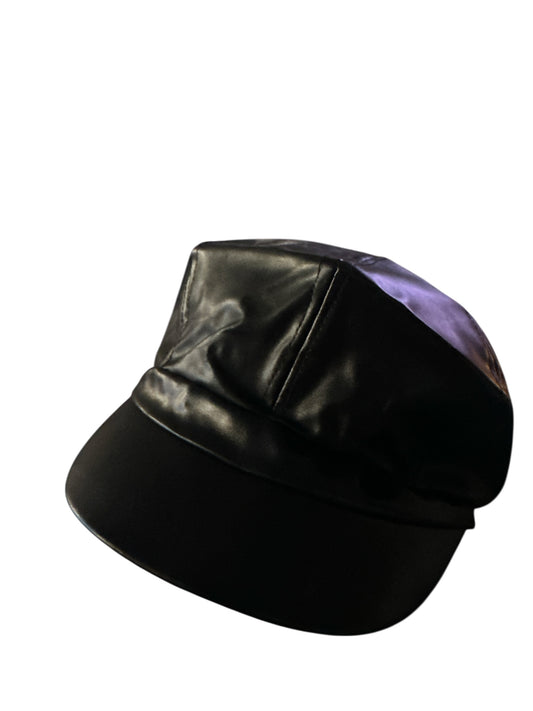 Leather Newsboy Hat