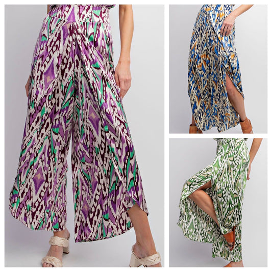 Easel Satin Tulip Woven Pants