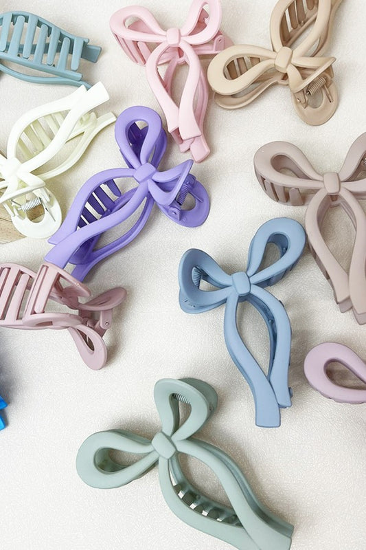 Matte Pastel Bow Hair Claw