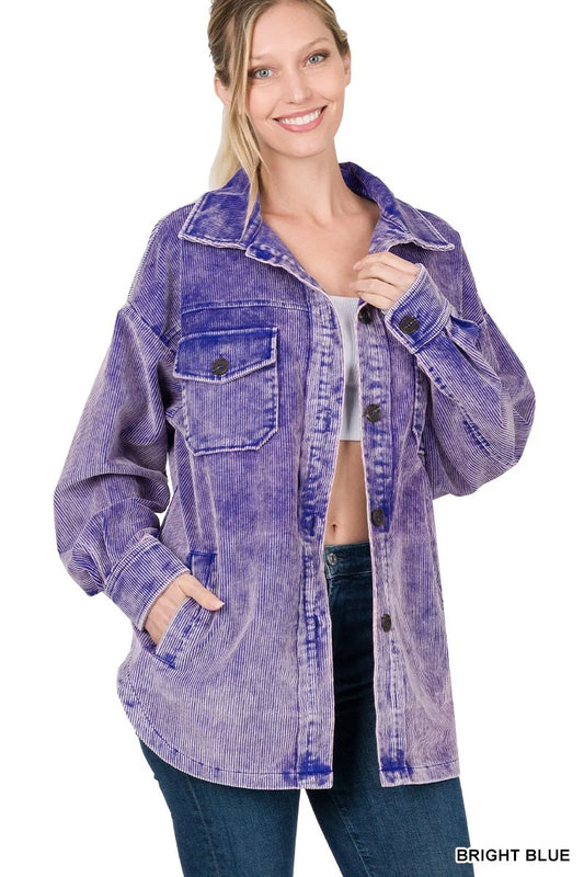 ZENANA OVERSIZED CORDUROY SHACKET