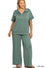 ZENANA SCUBA HIGH NECK HALF ZIP TOP & PANTS SET