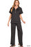 ZENANA SCUBA HIGH NECK HALF ZIP TOP & PANTS SET