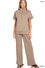 ZENANA SCUBA HIGH NECK HALF ZIP TOP & PANTS SET