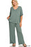 ZENANA V-NECK OVERSIZED TOP & PANTS SET