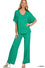 ZENANA V-NECK OVERSIZED TOP & PANTS SET