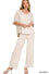 ZENANA V-NECK OVERSIZED TOP & PANTS SET