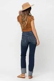 Judy Blue Mid Rise 4" Cuff Straight - FB7886