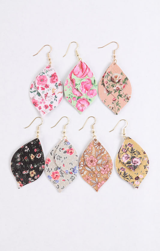 TWO FLORAL MARQUISE DROP EARRINGS