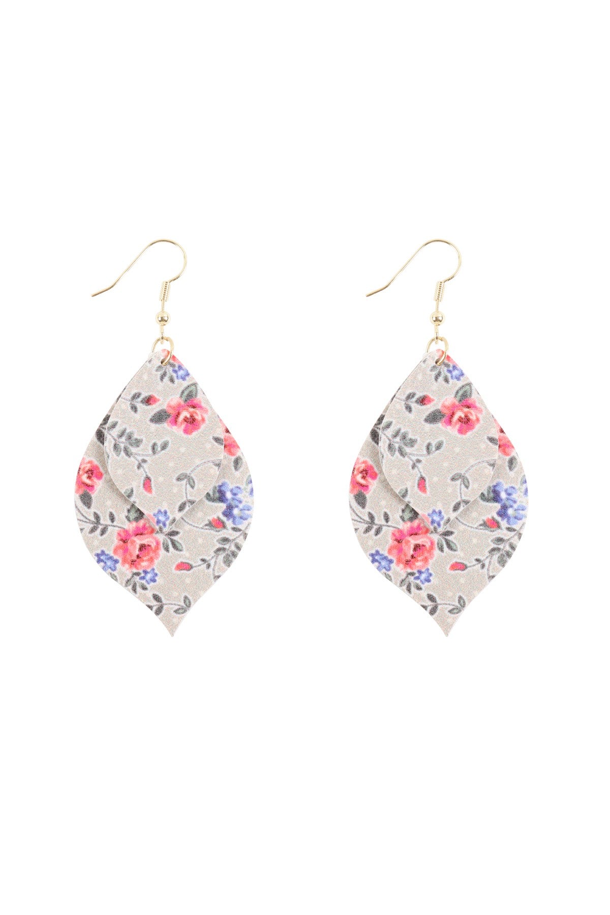 TWO FLORAL MARQUISE DROP EARRINGS