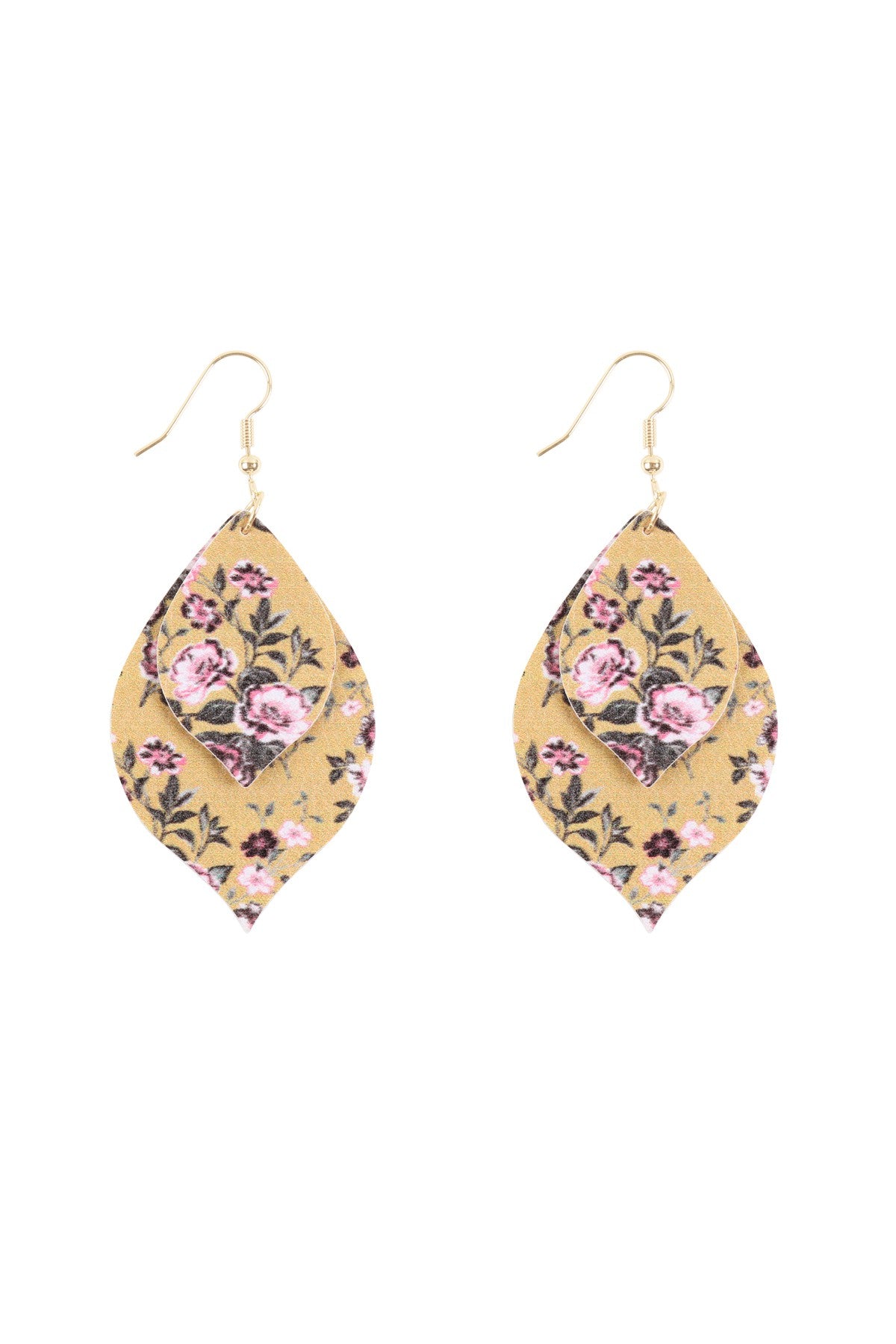 TWO FLORAL MARQUISE DROP EARRINGS