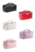 WOVEN VEGAN LEATHER COSMETIC BAG