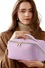 WOVEN VEGAN LEATHER COSMETIC BAG