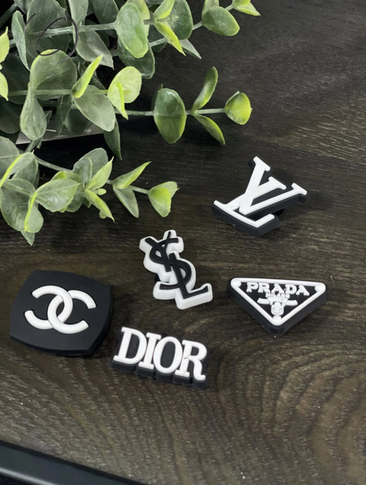 Croc Designer Charms Grey/Blk