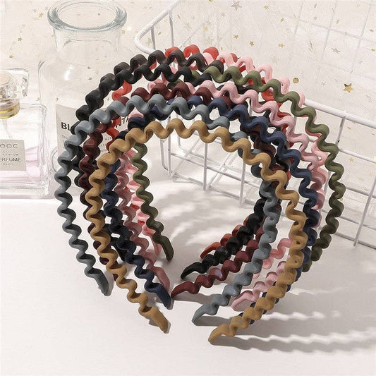 Solid Color Waves Plastic Thin Headband
