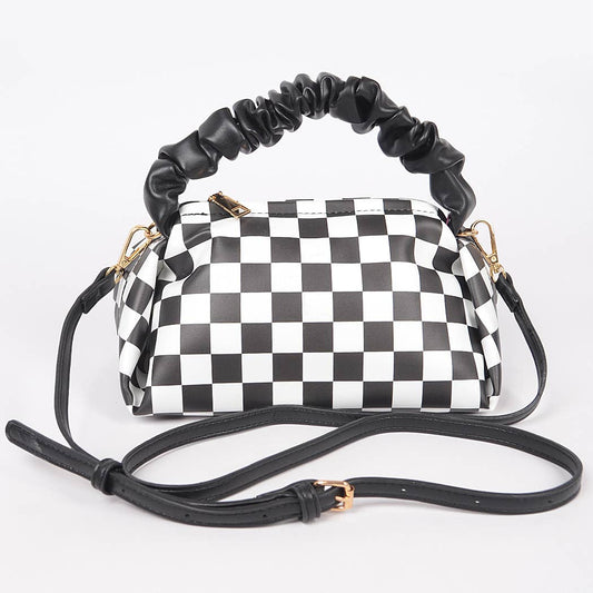 Plaid Faux Leather Crossbody Bag