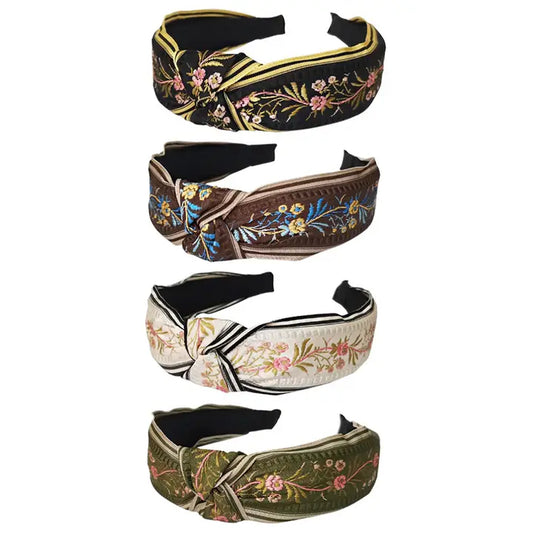 Floral Embroidered Headband