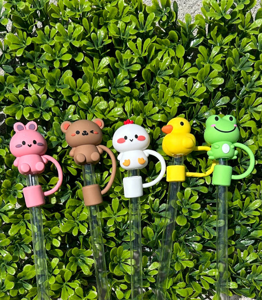 Cute Animal Straw Toppers
