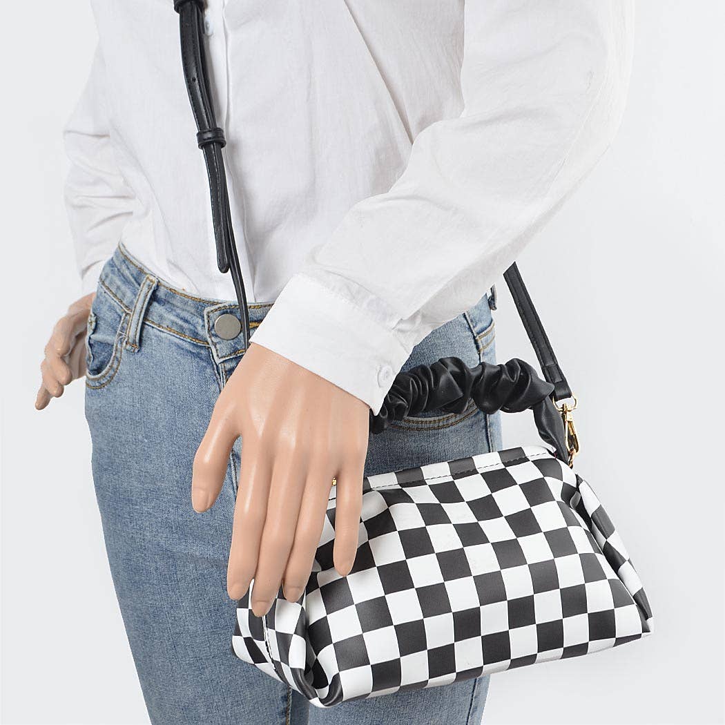 Plaid Faux Leather Crossbody Bag