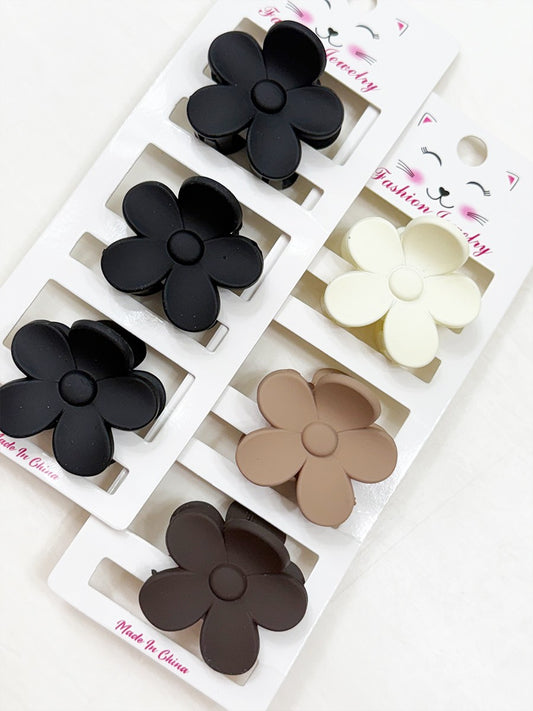 Mini 3pk Flower Hair Clips