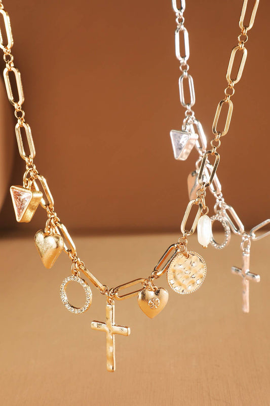 Paper Clip Chain Charm Necklace