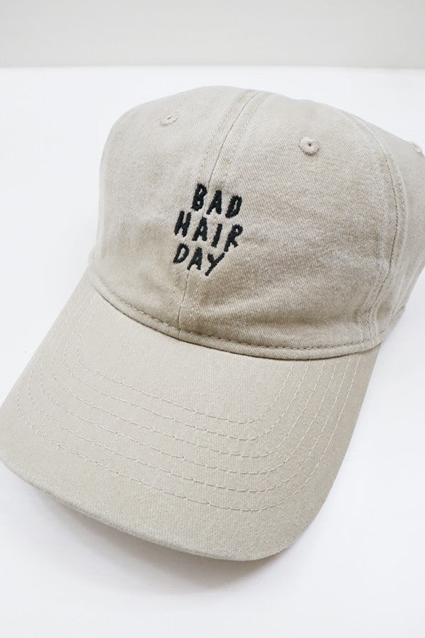 Bad Hair Day Embroidered Washed Hat