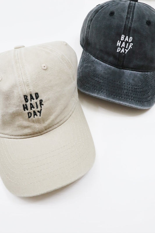 Bad Hair Day Embroidered Washed Hat