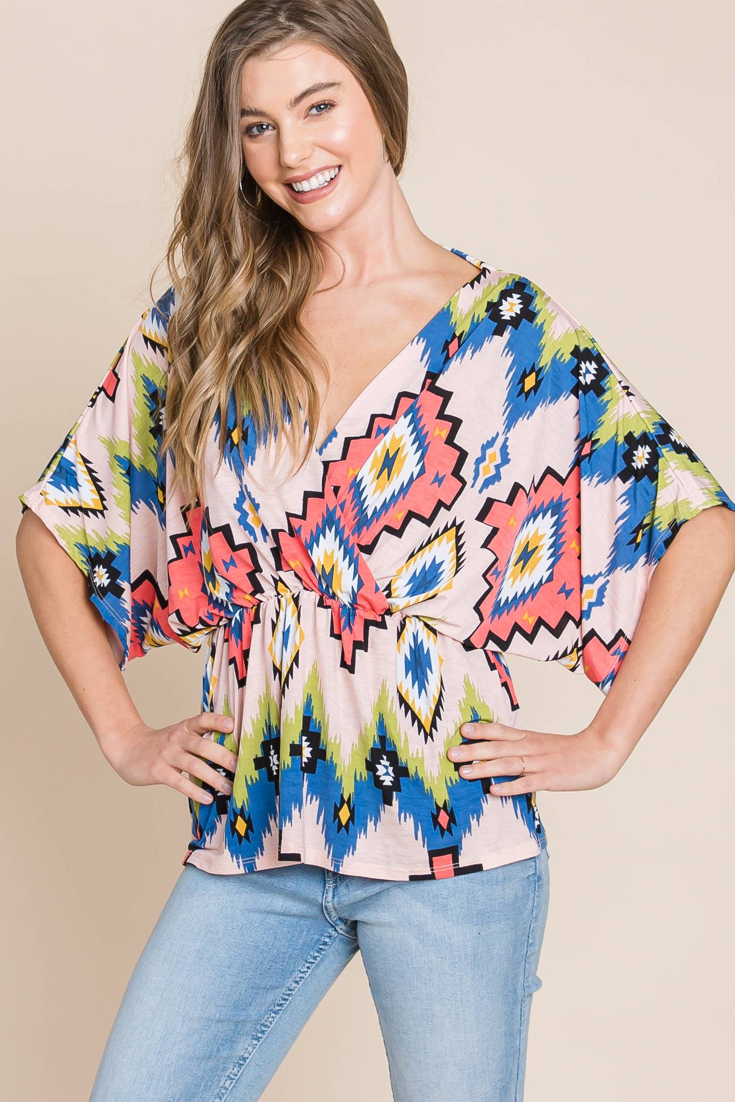 Tribal Multicolor Wrap Top
