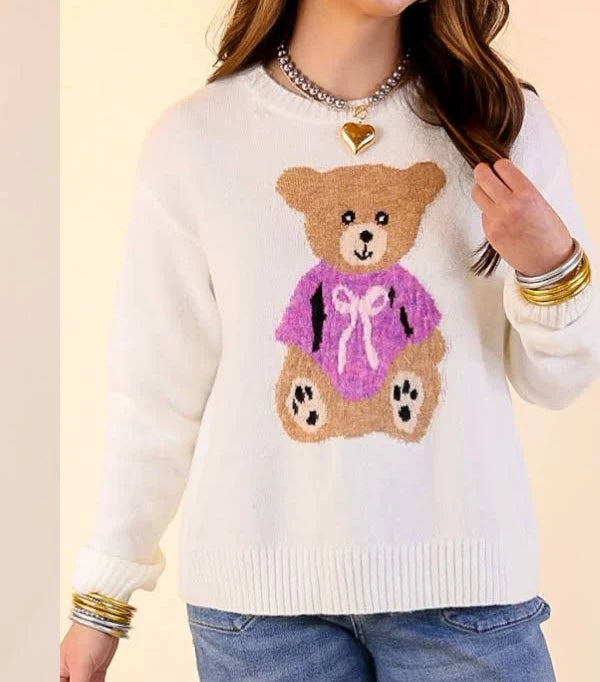 Simply Southern - Cream Teddy Bear Sweater