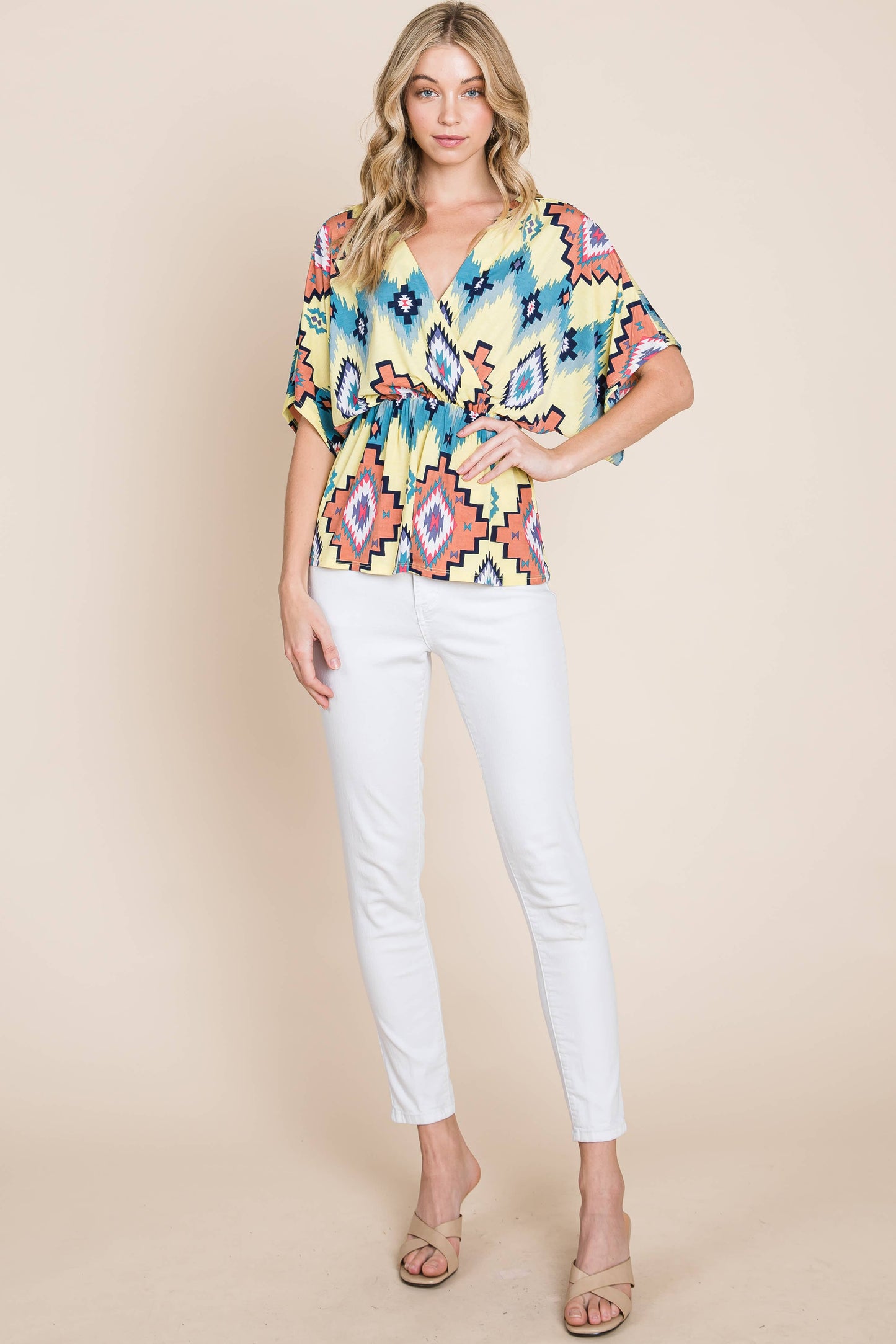 Tribal Multicolor Wrap Top