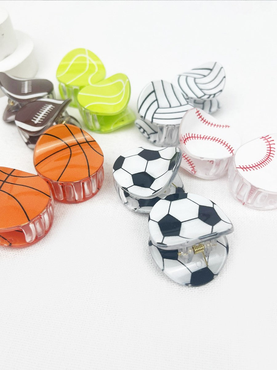 Sports Ball Theme Medium Size Claw Clips