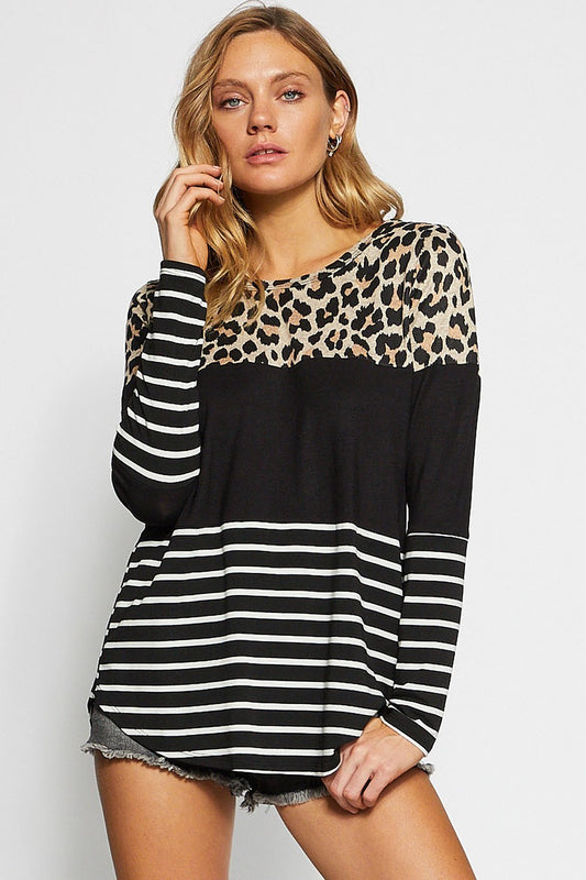 Black Leopard Block Top