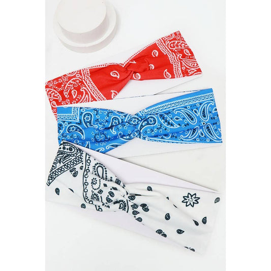 Paisley Pattern Twisted Headbands