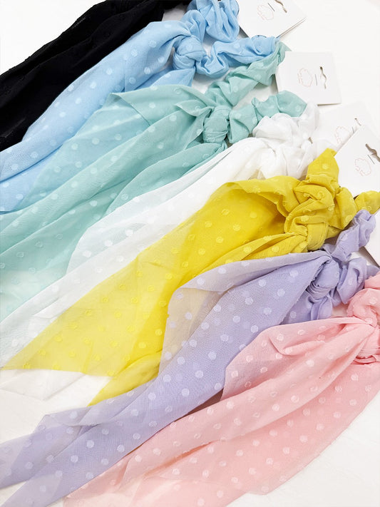 Textured Long Tail Scrunchie