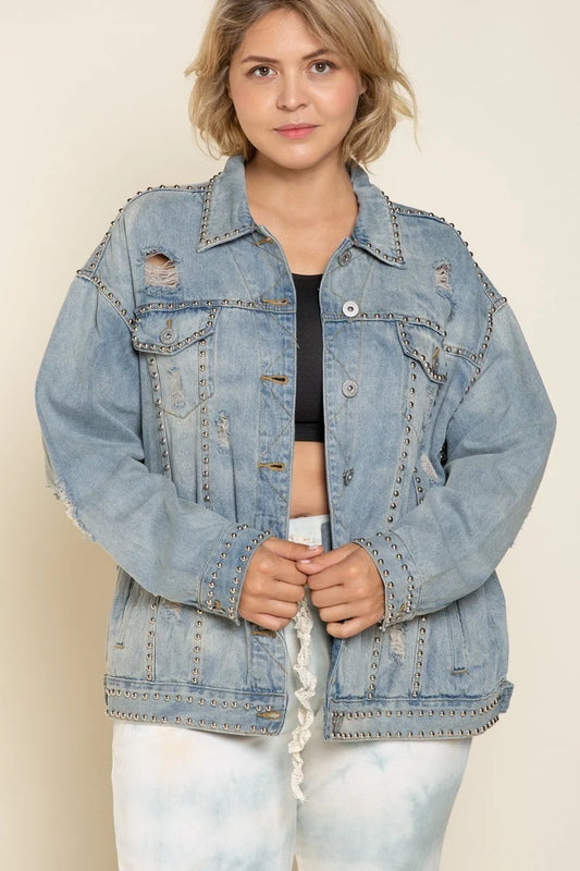 POL Denim Studded Jacket