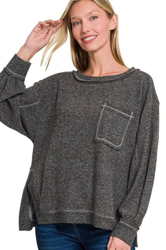 Zenana Plus Hacci Top