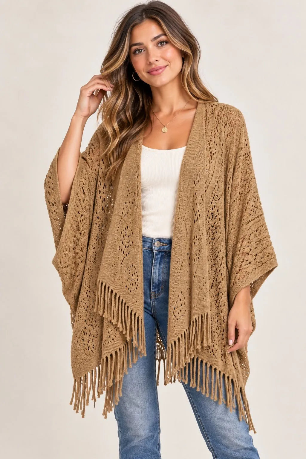 CAMEL Ruana Poncho Onesize