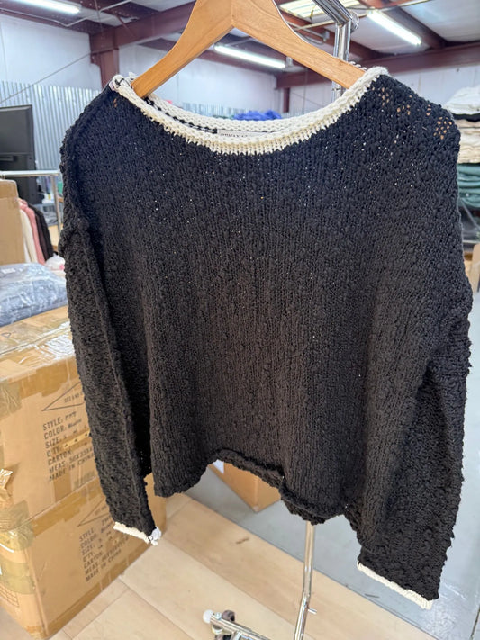 Zenana Black/Ivory Sweater