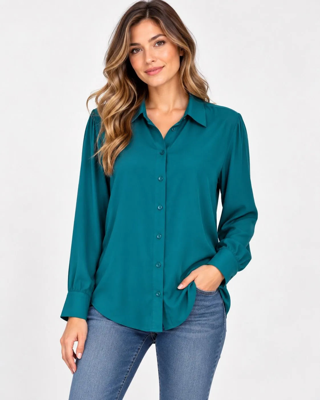 Zenana Button Down Top