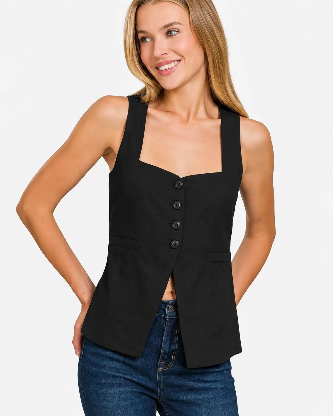 Zenana Linen Vest