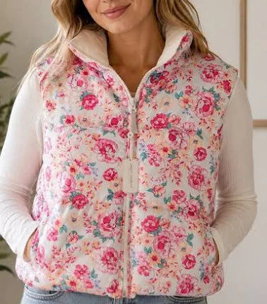Simply Southern - Floral Puffer Vests